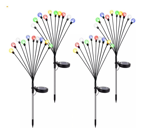 Lámpara De Suelo Led Con Forma De Luciérnaga Solar Para Jard