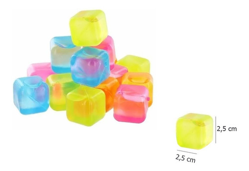 Imagen 2 de 4 de Cubitos Refrigerantes X16 Hielo Bebidas Frio Colores