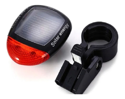 Luz Solar Trasera Para Bici Roja Con Soporte Energy Flash