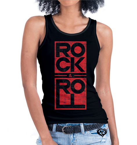 Camiseta Regata Rock In Roll Feminina