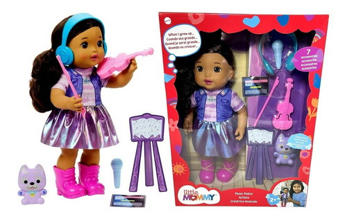 Boneca Little Mommy Menina Morena Artista Original Mattel