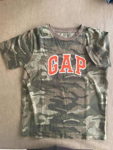 Remera Camuflad Niño Gap Talle 6/7 Años  Excelente P Madero