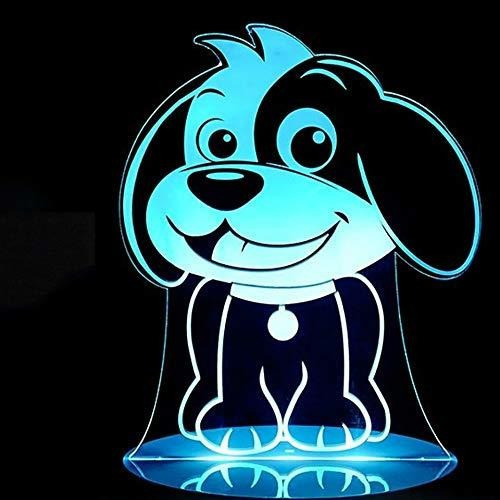 Luz De Noche Para Perros 3d Interruptor Táctil Decoración Me