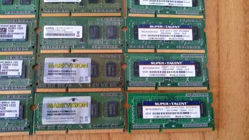 Memorias Ram Ddr3 De 1 Gb. Varias Marcas. Precio Unitario (Usado)