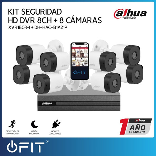 Imagen 2 de 10 de Kit Seguridad Dahua Hd Dvr 8ch + 8 Bullet