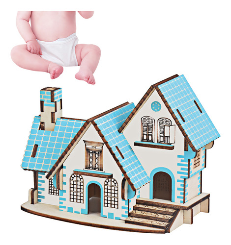 Rompecabezas 3d De Casas Modelo De Madera, Construcción De V