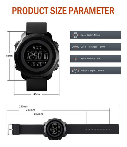 Reloj Deportivo Digital Para Hombre Militar Electrónico Impe