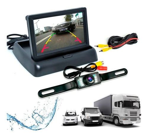 Camara Reversa Portaplacas +monitor/pantalla Vision Nocturna