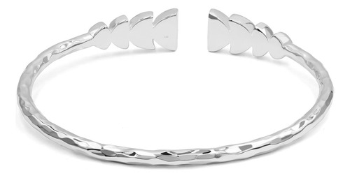 Brazalete Con Ammolita En Eclipse Lunar Parcial En Plata 925 Color Rojo Diámetro 17.7 Cm Largo 17.7 Cm