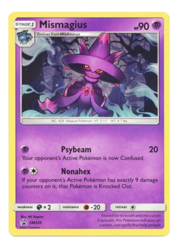 Carta Pokemon Mismagius Sm245 Promocional 