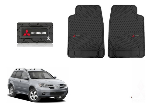 Par Tapetes Delanteros Logo Mitsubishi Outlander 2004 A 2007