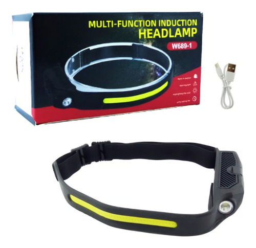 Linterna Minero Banda Led Cob + 1 Led Mod.w689-1 Duo Color