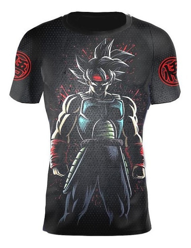 Remera Bardock Fgt Primera Piel Lycra Rash Mma Bjj Kick Nogi