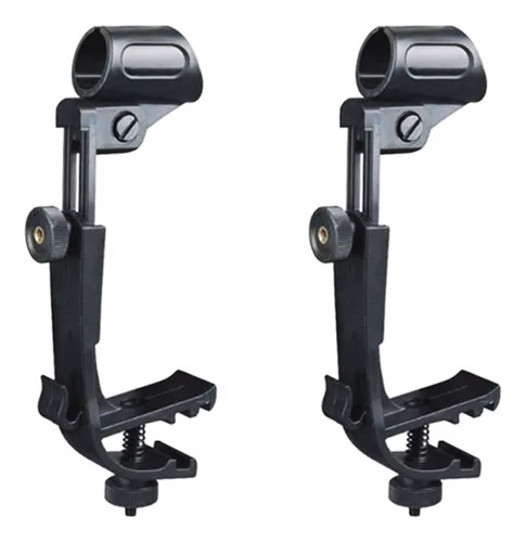 2 Piezas Clamp De Microfono Para Bateria Tambor Clip Stand