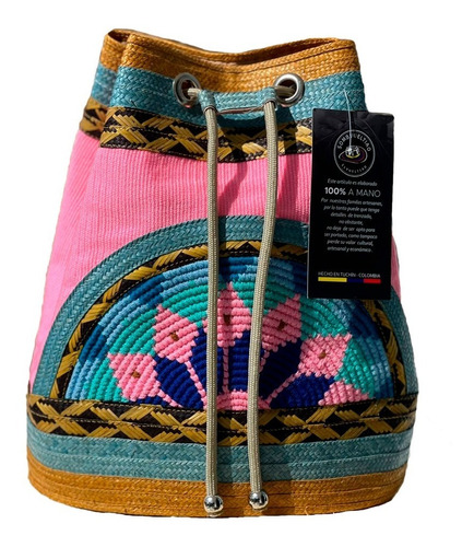 Bolso Caña Flecha Calidad Multicolor A Mano Elegante