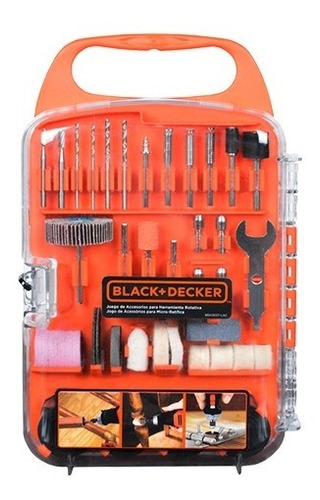 Set Caja Accesorios Minitorno Black Decker 175 Pzas Bda3037