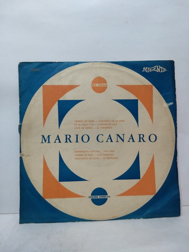 Mario Canaro - Cantan: Tito Lando Y Nestor Peña - Vinilo Lp.