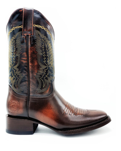 Bota Vaquera Estilo Rodeo 100% Piel, Camaleon Shedrón