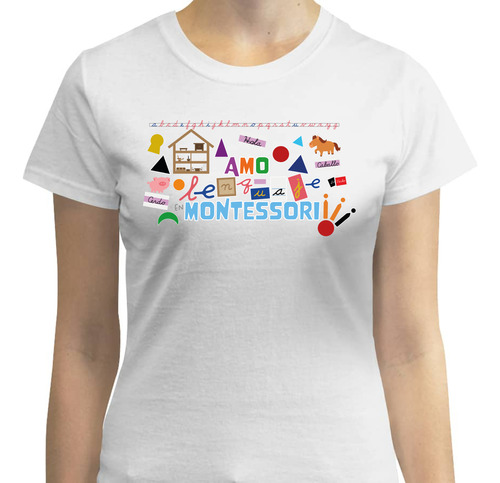 Playera Mujer Diseño Montessori Lenguaje