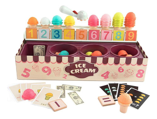 Ice Cream Math Toy, Set De Juegos De Helados Para Niños Pequ