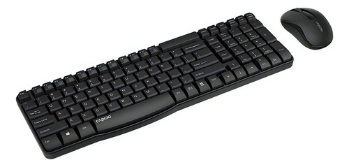 Kit de teclado y ratón inalámbricos Rapoo X1800s con pilas Color del ratón: negro, color del teclado: negro