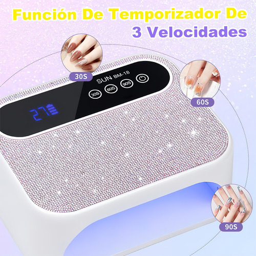 Lampara De Uñas Uv Profesional Secador Led Con Recargable