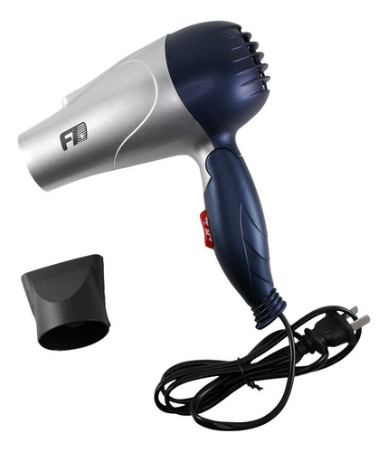 Mini Secadora Cabello Portatil Fd Pelo Viaje 1200w Comodo Color Plateado Con Azul