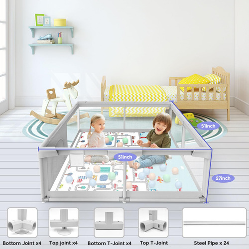 Baby Playpen Besuhot Baby Playard Con Puerta De 127 X 127 Cm