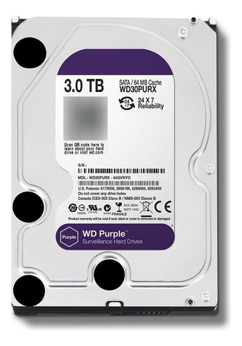 Disco Duro Purpura De 3tb Conexion Sata Disco Rigido