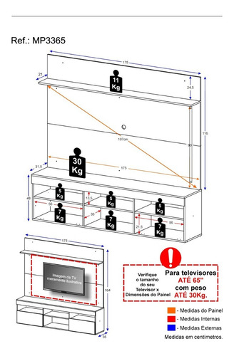 Imagen 5 de 6 de Centro De Entretenimiento Para Tv Con Panel De 65¨ Ngr-bl