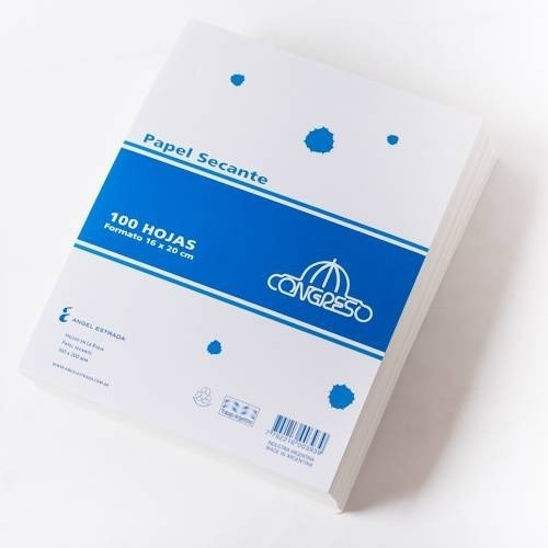 Papel Secante Congreso Taco 16x20 Cm X 100 Hojas Color Blanco Blanco Lisa