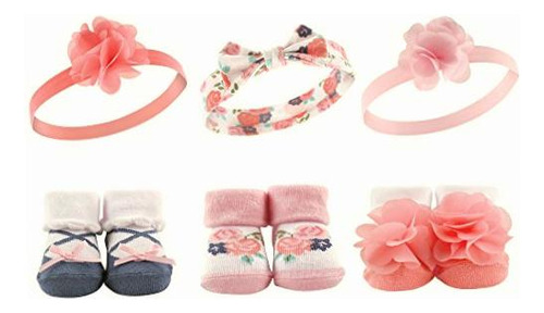 Hudson Baby Diadema Y Calcetines Para Bebé, Diseño Floral