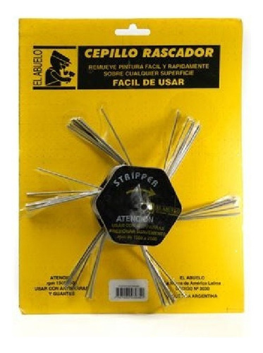 Cepillo Removedor Alambre Taladro Stripper El Abuelo Color Amarillo Y Negro