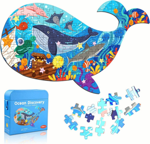 Puzzle De Ballenas Juguetes Para Niños 108 Piezas