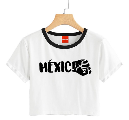 Blusa Mujer Fuerza Mexico Mexicano Colores Playera Crop #758