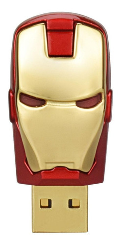 Pendrive MicroDrive Iron Man 32GB 2.0 Homem de Ferro dourado e vermelho