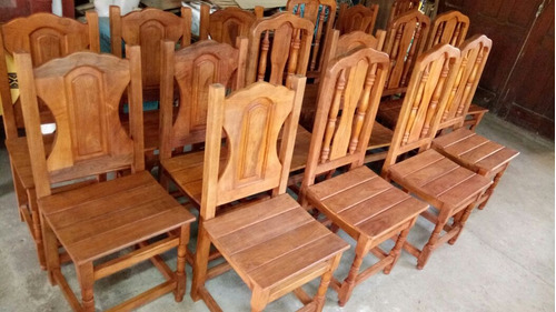 Imagen 4 de 5 de Mesa 2m + 8 Sillas Algarrobo Sin Tapizado