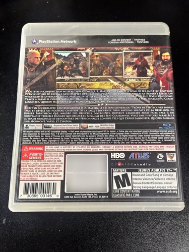 Game Of Thrones Ps3 Sem Manual Seminovo Playstation (Usado)