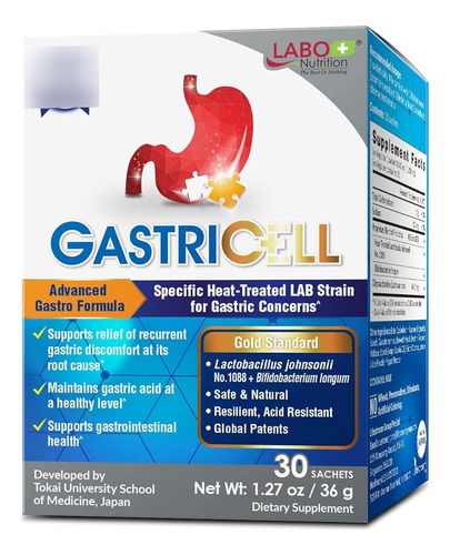 Labo Nutrition Gastricell - Objetivo H. Pylori, Reflujo Ácid