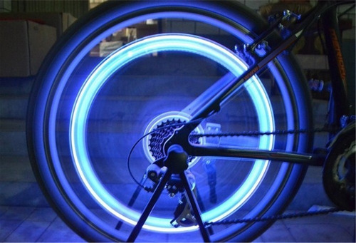 2x Tapa Valvulas Con Luz Led Neon Carro Moto