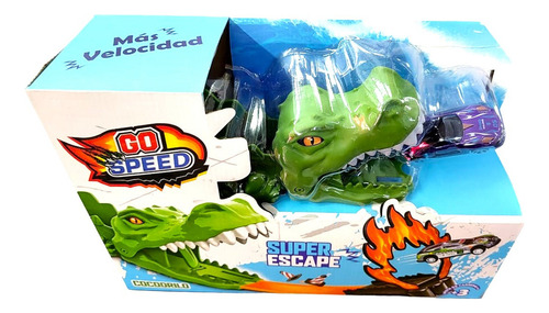 Pista Lanzador De Auto Go Speed Cocodrilo ELG 54772 Color Verde