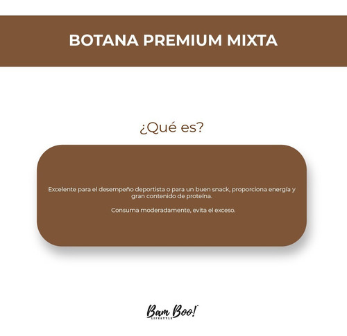 Imagen 2 de 5 de Botana Premium Mixta 250 Gr. Bam Boo! Lifestyle