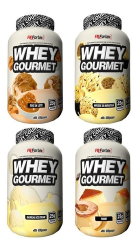 Kit 12x Whey Gourmet Fn Forbis 900g  