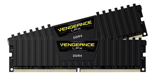 Memoria RAM Vengeance LPX 16GB 2X8GB Corsair CMK16GX4M2A2400C16 Color negro