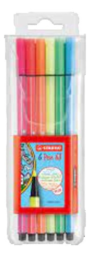 Rotulador Neon Stabilo Pen 68 Estuche Con 6 Colores