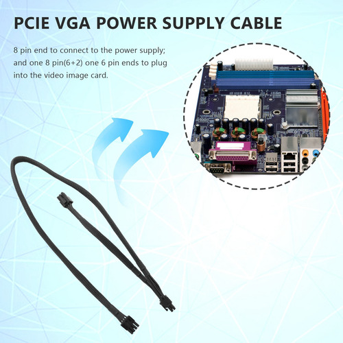 Cable De Fuente De Alimentación Pcie Vga Dual De 8 Pines Y 6