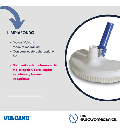 Kit Limpieza Vulcano: Limpiafondo + Manguera X 8 Mt + Acople