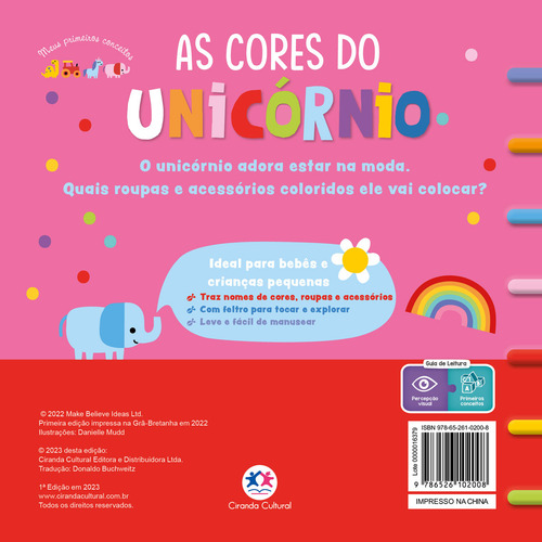 As Cores Do Unicórnio, De Believe Ideas, Make. Editora Ciranda Cultural, Capa Mole Em Português