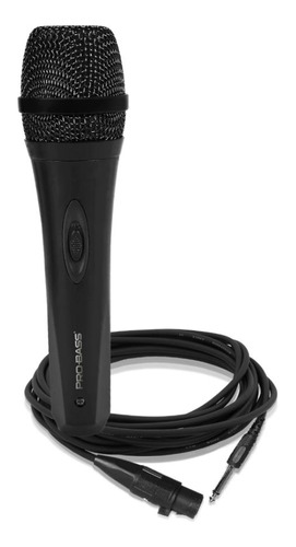 Microfone Dinamico De Mão Cardióide Cabo Probass Pro Mic 500