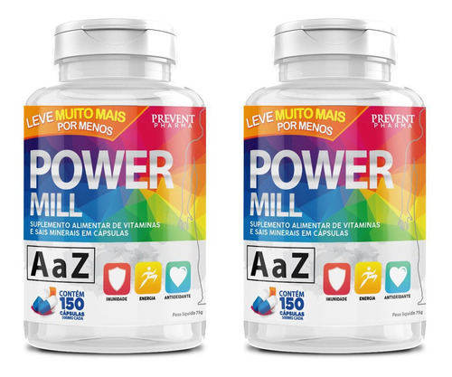 Multivitamínico A A Z Power Mill 300 Caps Imunidade Energia